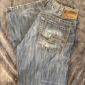 Silver Jeans Relaxed Blue Denim with Vintage Wash